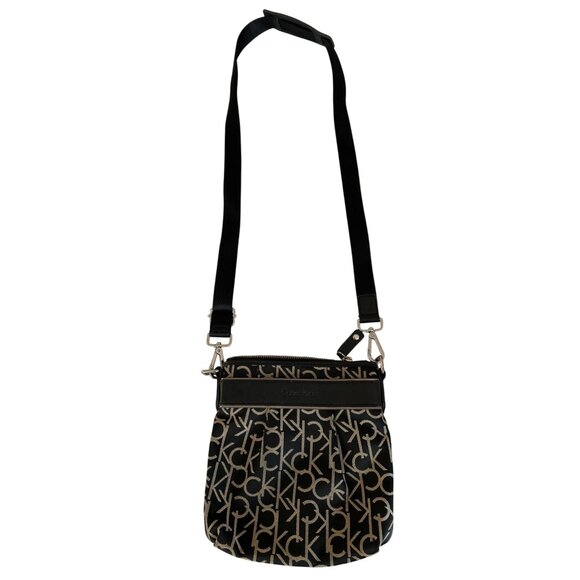 Calvin Klein Women's Crossbody Small CK Monogram Print Handbag Purse - Picture 1 of 8